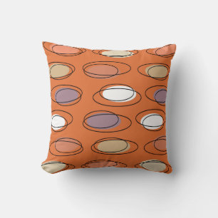 Coussin Ovales modernes du milieu du siècle Scribbles Oran