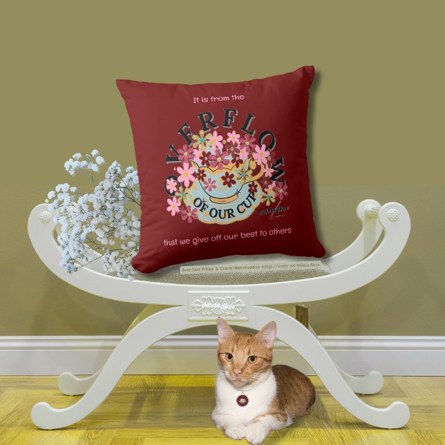 Coussin OVERFLOT D'Oreiller À Lames Rouges (Overflow Pillow and Charm in Red by Poet Adiela Akoo. Shop my store for more fab finds & gr8t gifts!)