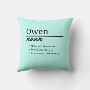 Coussin Owen, Garçon Nom personnalisé Définition