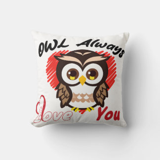 Coussin Owl Always Love You, Owl Love