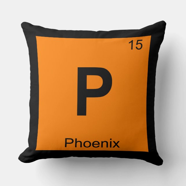 Coussin P - Symbole du tableau périodique de la chimie de  (Recto)