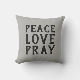 Coussin PAACE LOVE PRAY typographie  