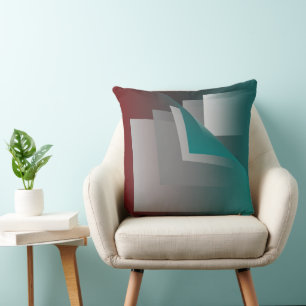 Coussin Pages turquoises en gris bordeaux