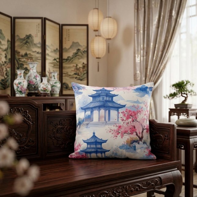 Coussin Pagode Bleue  (Créateur téléchargé)