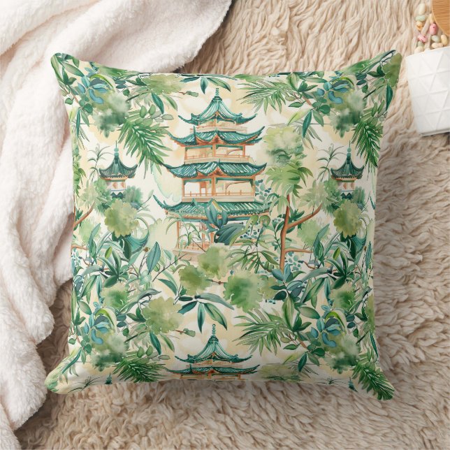 Coussin Pagode de corail élégante de sauge botanique (Couverture)