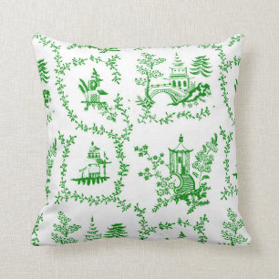 Coussin Pagode de la Chinoiserie verte