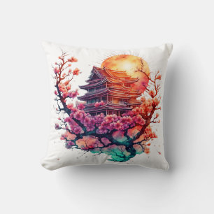 Coussin Pagode & Fleurs