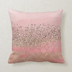 Coussin Pailletant Rose Blush Princesse Indienne Marocaine