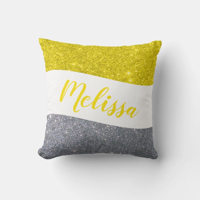 Coussin Pailleté bicolore personnalisé (Recto)