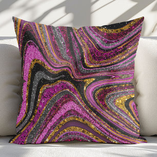 Coussin Pailleté Glam Brillant fille marbre art rose