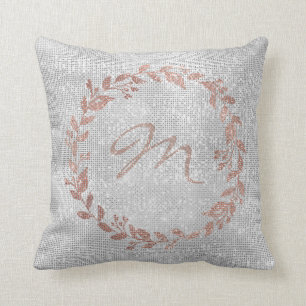 Coussin Paillette de guirlande d'argent d'or de rose de