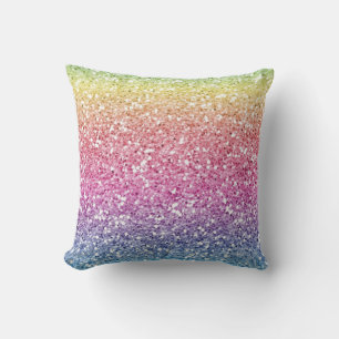Coussin Paillettes Colorées Dégradé Tendance