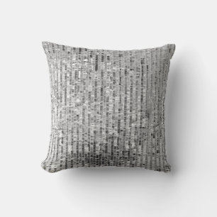 Coussin Paillettes d'argent, arrière - plan glamour sans s