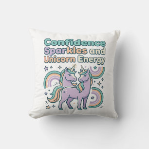 Coussin Paillettes de Confiance de Licorne et Conception d