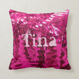 Coussin Paillettes de Faux sur le carreau de Girlie