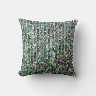 Coussin Paillettes de parties scintillant émeraude vert