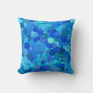 Coussin Paillettes de sarcelle bleue