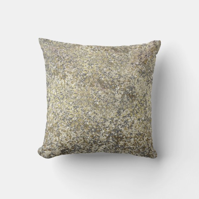 Coussin Paillettes dorées Crackle Moderne Chic Glamour Éti (Recto)