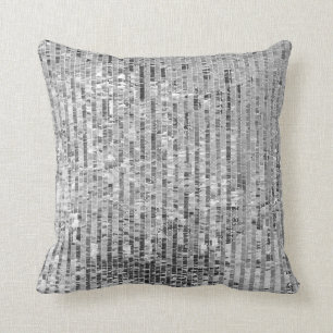 Coussin Paillettes en argent motif transparent
