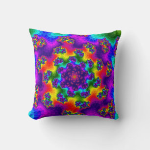 Coussin Paillettes Florales Arc-en-Ciel