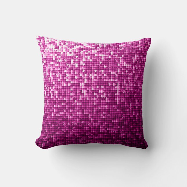 Coussin Paillettes rose parties scintillant (Recto)