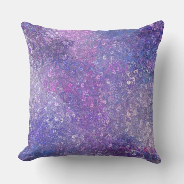 Coussin Paillettes roses et violettes brillantes  (Recto)