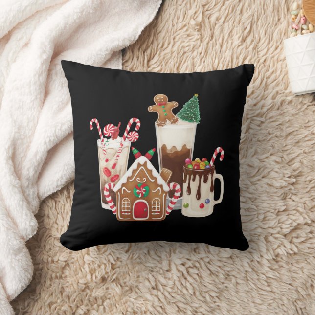 Coussin Pain d'épice Noël Café Amant Cadeau Noël (Couverture)