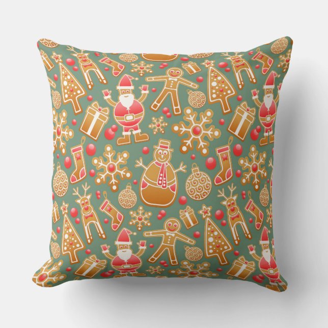 Coussin pain d'épices de Noël père Noël (Recto)