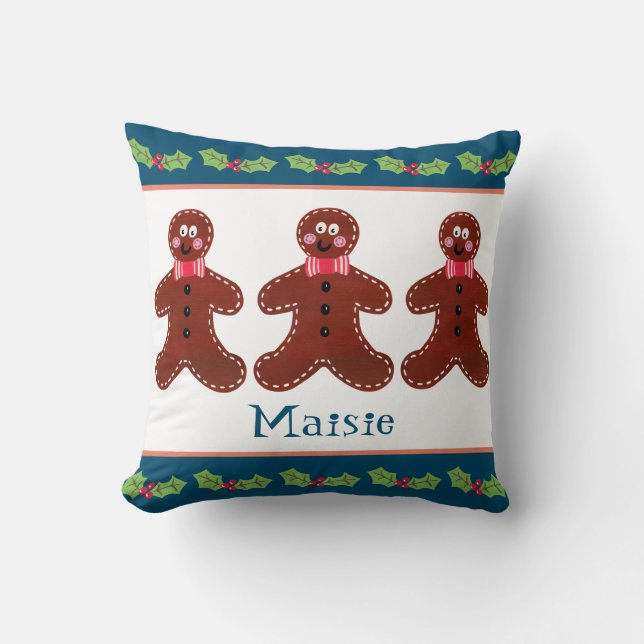 Coussin Pain d'épices de Noël personnalisé Homme bébé (Recto)