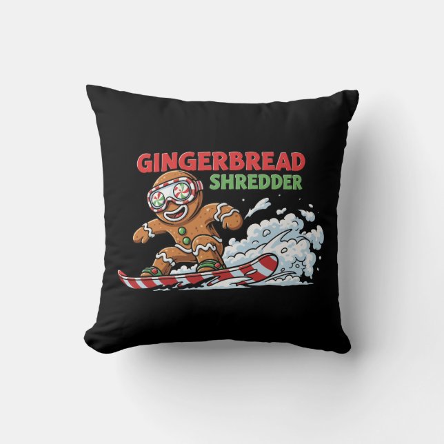 Coussin Pain d'épices Snowboardeur (Recto)