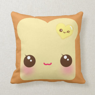 Coussin Pain grillé de Kawaii avec du beurre mignon de