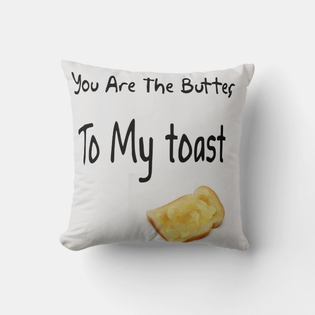 Coussin Pain grillé, mots d'amour (Recto)