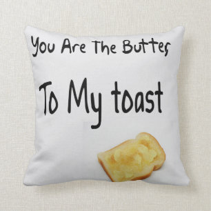 Coussin Pain grillé, mots d'amour