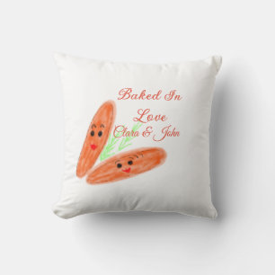 Coussin pain orange couple emoji cuit dans l'amour ajouter