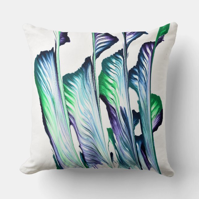 Coussin Pain Remover 1 Purple Green Abstract Accent Pillow (Recto)