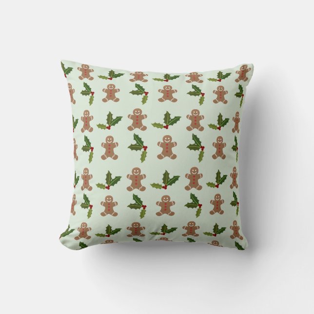 Coussin Pains d'épices Hommes et Motif Holly (Recto)