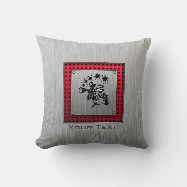 Coussin Paintball balayé de regard en métal (Recto)