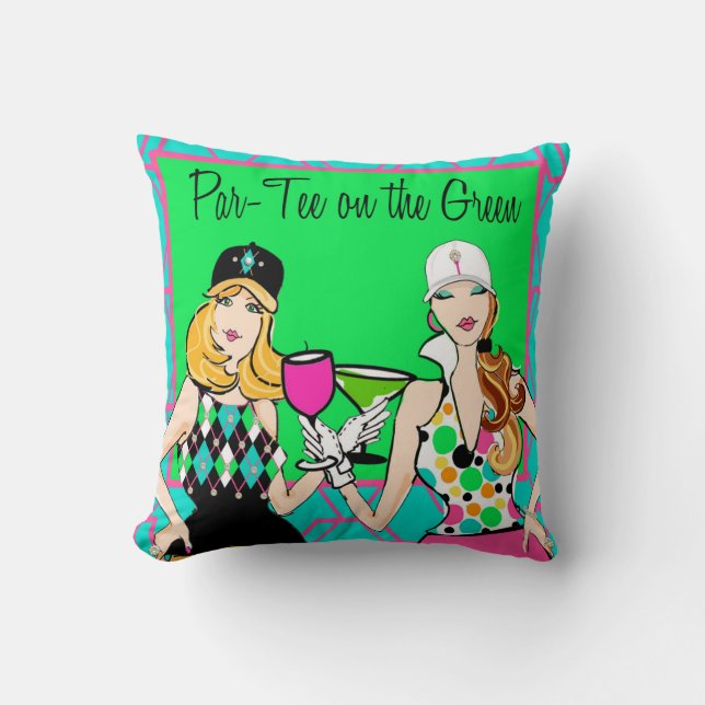 Coussin Pair-pièce en t sur le vert (Recto)