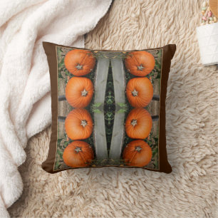 Coussin Paire Citrouille de pays d'automne Abstraite