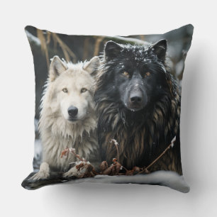 Coussin Paire de loups