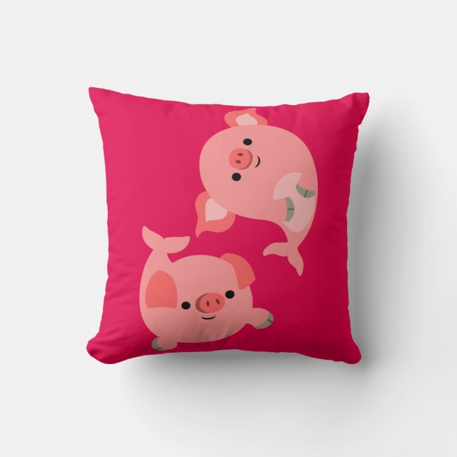 Coussin Paires mignonnes de bande dessinée Merpigs (Recto)