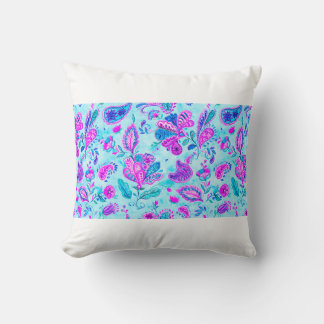 Coussin Paisley aquarelle motif floral tuile : fleurs, f