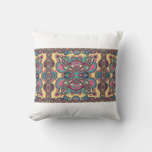 Coussin Paisley bandanna fleurie traditionnelle ornemental