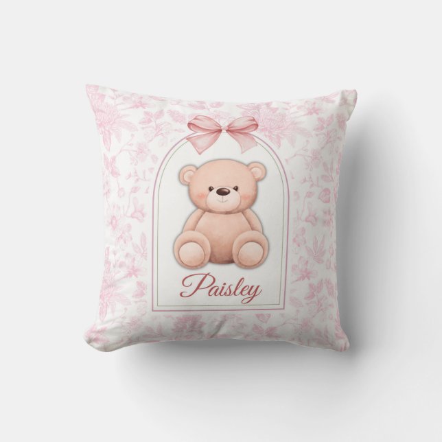 Coussin Paisley | Conception personnalisée d'ours en peluc (Recto)