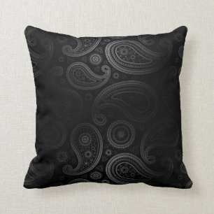 Coussin Paisley Deluxe  charbon noir