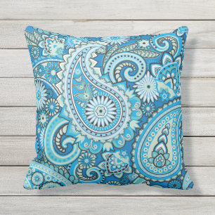 Coussin Paisley Floral Modèle bleu