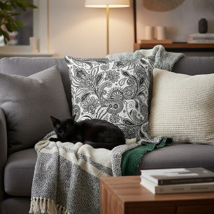Coussin Paisley noir et blanc