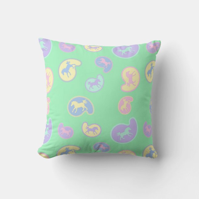 Coussin Paisley Ponies (Recto)
