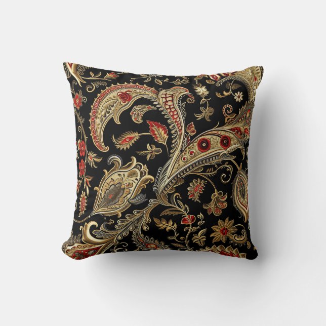 Coussin Paisley, victorien, gothique, (Recto)