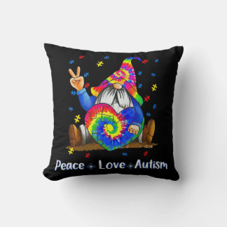 Coussin Paix Amour Autisme Gnome Autisme Tie Dye Autisme A